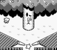 une photo d'Ã©cran de Kirby s Pinball Land sur Nintendo Game Boy